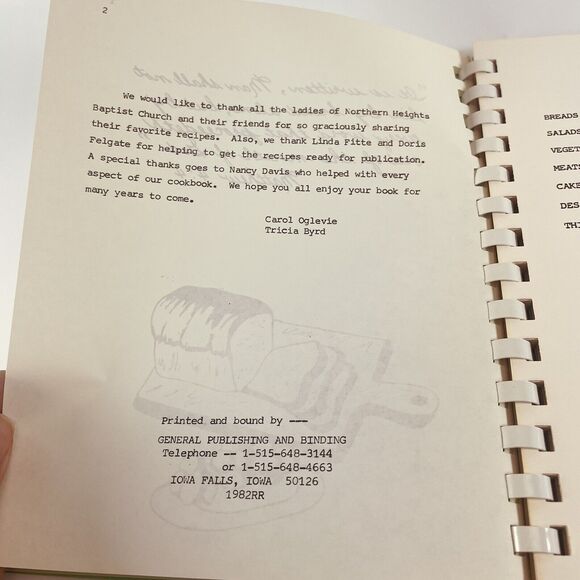 Norfolk Nebraska Cookbook Northern Heights Baptist Church Kitchen Kollections - Picture 5 of 10